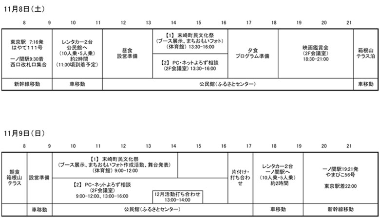 「デジタル公民館まっさき」活動スケジュール