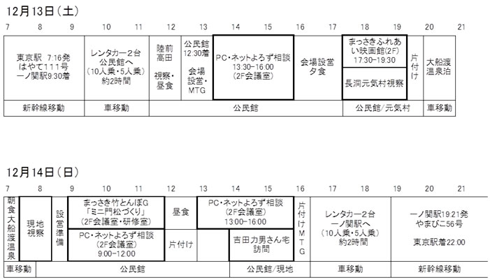 活動スケジュール