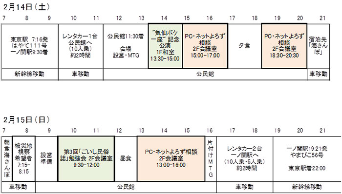 活動スケジュール